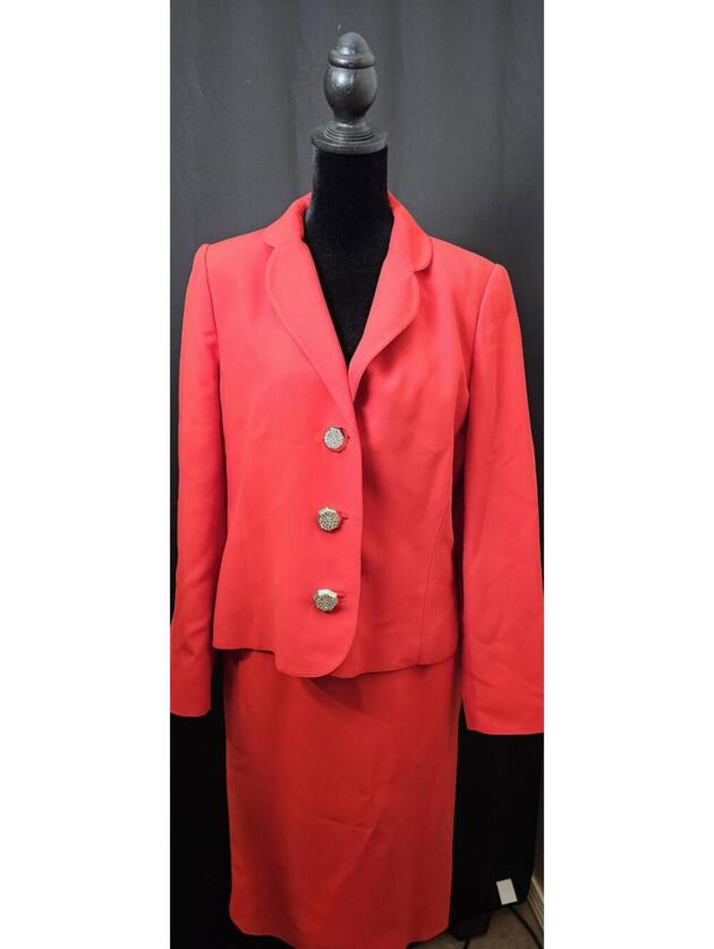 Genny Jacket & Skirt Red Womens 10 Made in Italy Skirt Suit